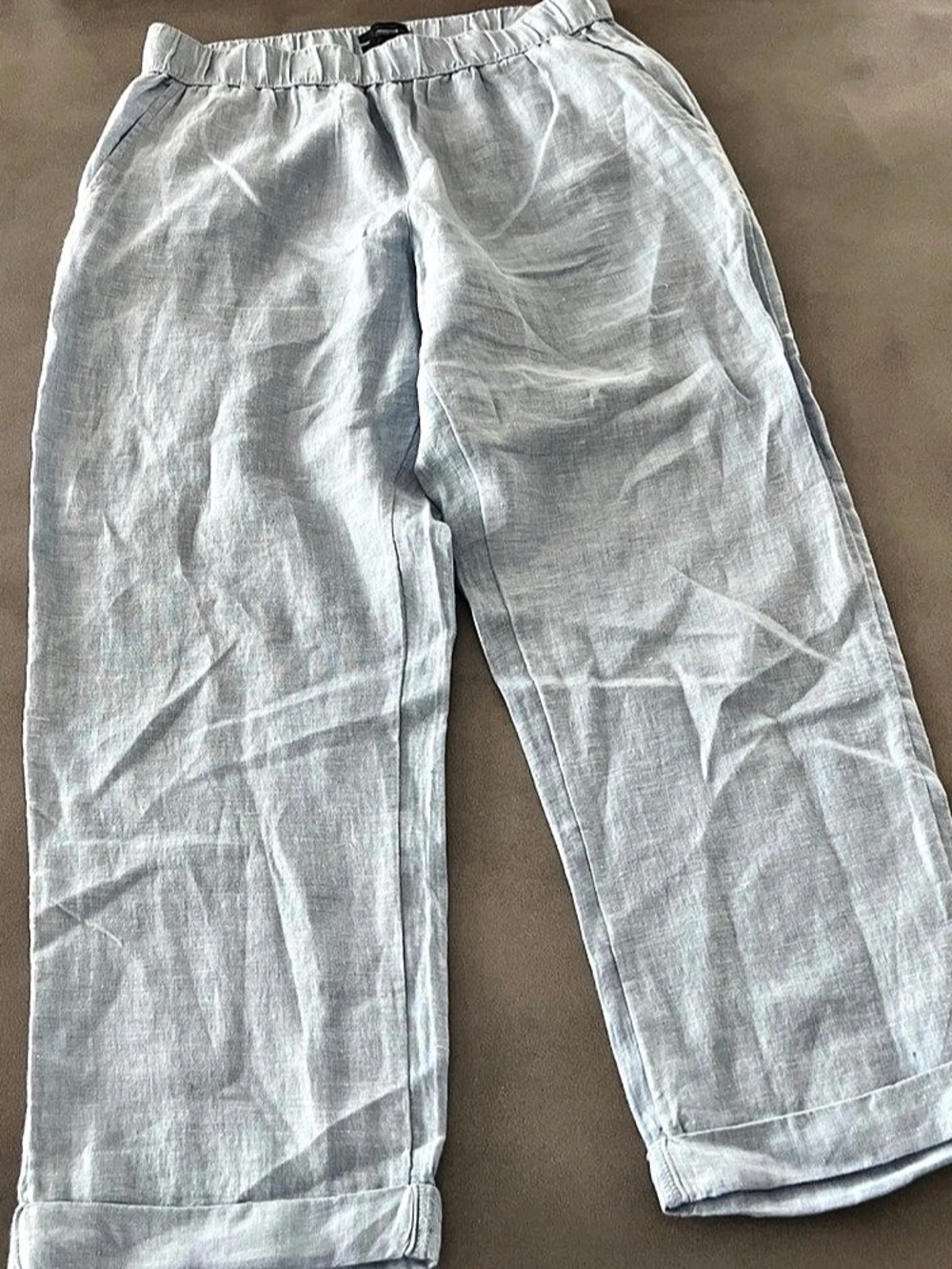 Rachel Roy Linen Ankle Pants in Blue Size Medium